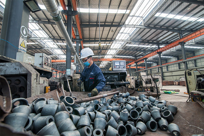 高平网架配件-锥头加工车间